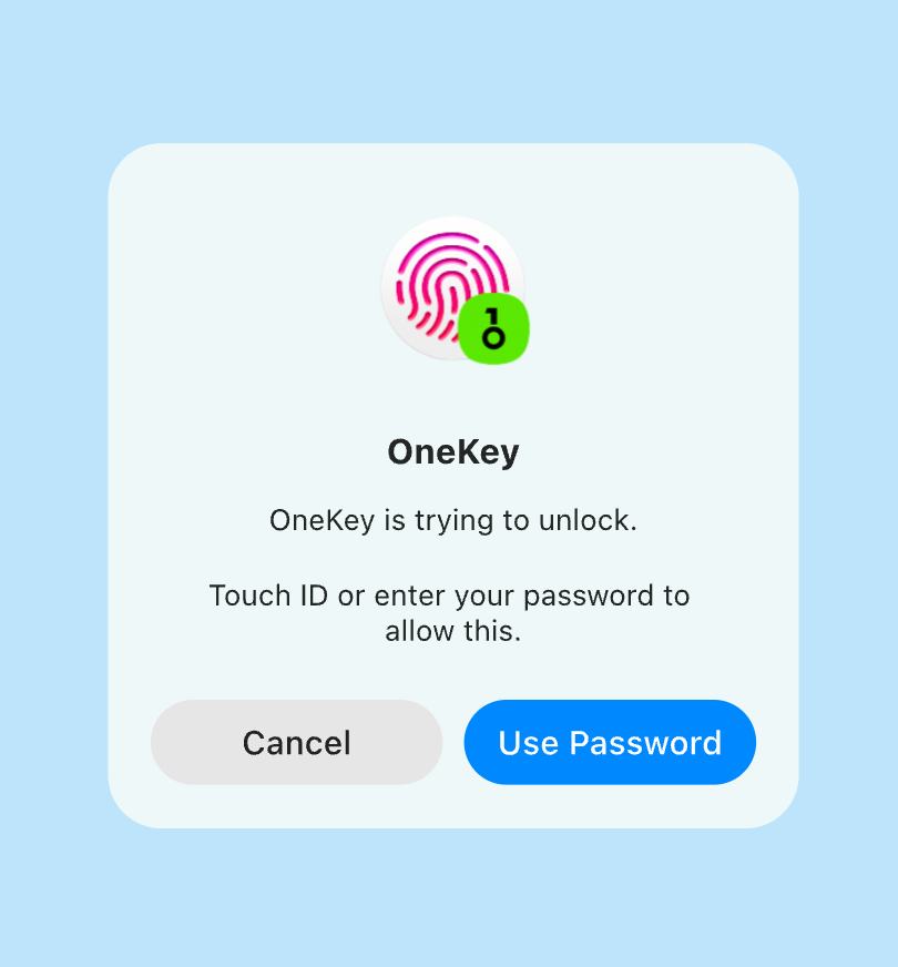 OneKey App连接硬件钱包并确认交易界面